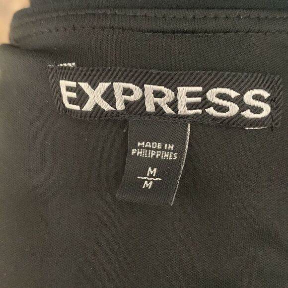 Express Medium Scoop Neck Short Sleeve Black Green Ivory Woman’s Mini Dress Used - Picture 8 of 10